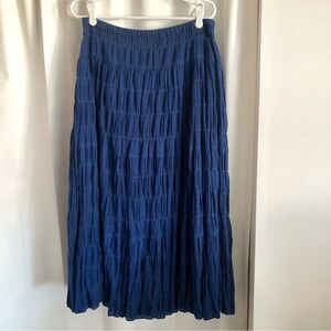 Max Studio London Cobalt Blue Tiered  Midi Skirt L NWT boho cottagecore